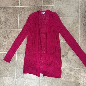 Charter Club Women's Lace Cardigan Sweater - Red